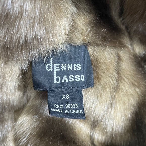 Dennis Basso Hooded Tan Suede Fur Coat Size XS - Picture 7 of 12